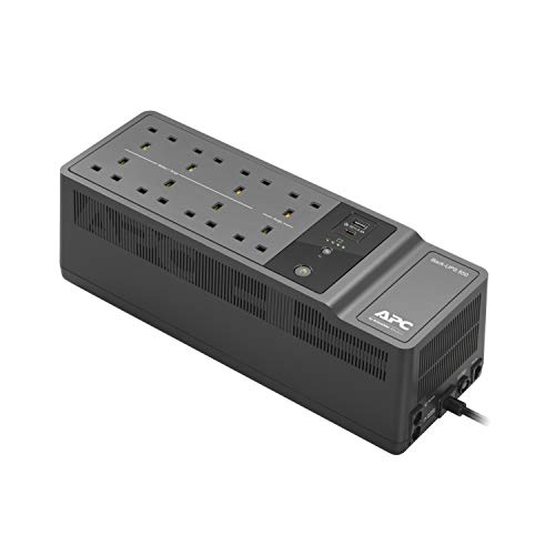 APC by Schneider Electric BACK-UPS ES - BE850G2-UK - Uninterruptible Power Supply 850VA (8 Outlets Surge Protected 2 USB Charging Ports) Black Pack of 1