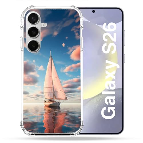 Coque renforcée Samsung Galaxy S26 avec motif voilier et protection antichoc pour smartphone