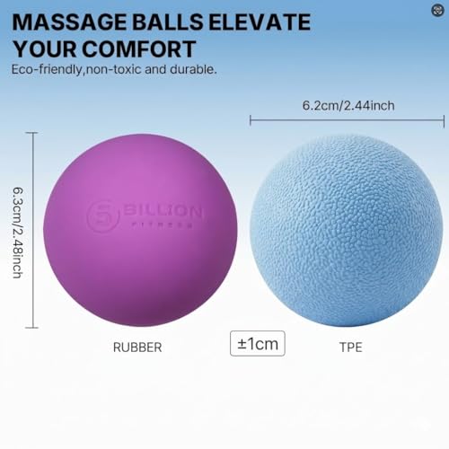 Image of Massage Lacrosse Balls for Myofascial Release, Peanut Massage Ball, Mobility Ball for Physical Therapy - Deep Tissue Massage Tool for Trigger Point Therapy, Muscle Relaxer,Yoga Therapy (Blue&Purple)