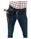 Schwarzes Kunstleder Pistolen Holster für Cowboy Kostüme