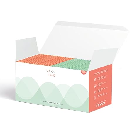 Nua Ultra Thin Sanitary Pads for Women Bulk Pack, 25 Heavy Flow & 25 Medium Flow in each pack (Pack of 50 Pads) || Zero Toxins || Free Disposal Cover || Rash-Free || Soft Comfortable Top Layer || Unscented