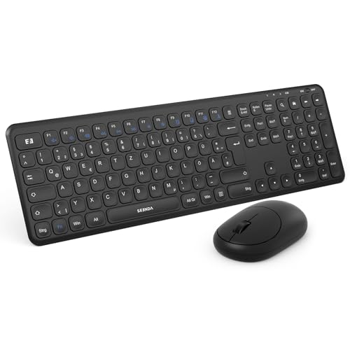 Kabellose Funktastatur Mit Maus Set – Schlank, Alu-Look, Scissor-Tasten, Für PC & Media Center