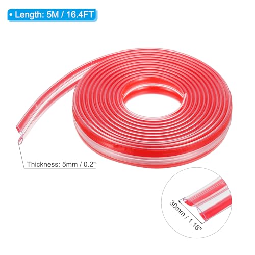Image of PATIKIL Edge Protector Strip, 1.18IN x 16.4FT Children Proofing Silicone Soft Clear Corner Protectors Pre-Taped Strong Adhesive for Cabinets Tables Desk Drawers