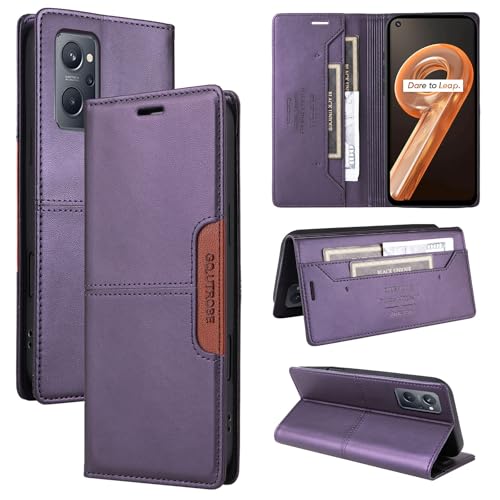 �Ή��@�� for Realme 9i 4G,�Ή��@�� for Oppo A96 / A76 / A36 / K10 4G �t���b�v�L�b�N�X�^���h�iPU���U�[�j�}�O�l�b�g�J���J�[�h�X���b�g�t�����z�^�ی�P�[�X Purple