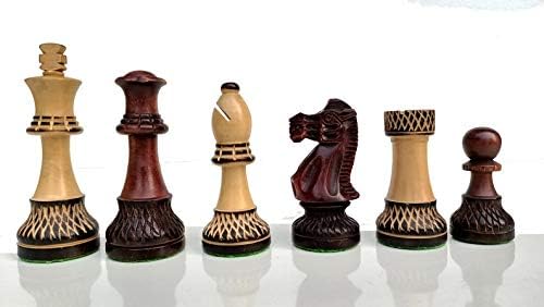Miniatura 2 de The Parker Burnt Series - Juego de piezas de ajedrez Staunton de lujo - Ajedrez tallado a mano - Rey quemado y pintado 3.7- El mejor regalo - Taj