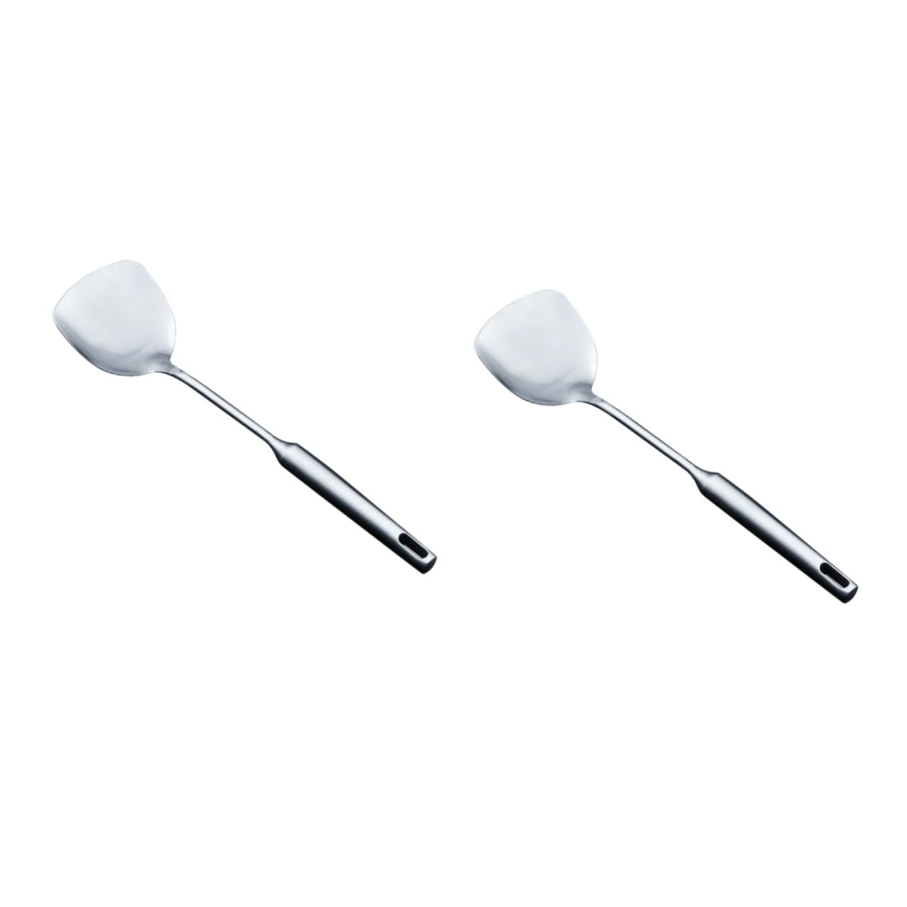 MAGICLULU 2pezzi Spatola Acciaio Inossidabile Con Manico Lungo e Facile Da Pulire Utensile Da Cucina Per Girare e Servire Cibi Design Lucido e Robusto Per Uso Domestico