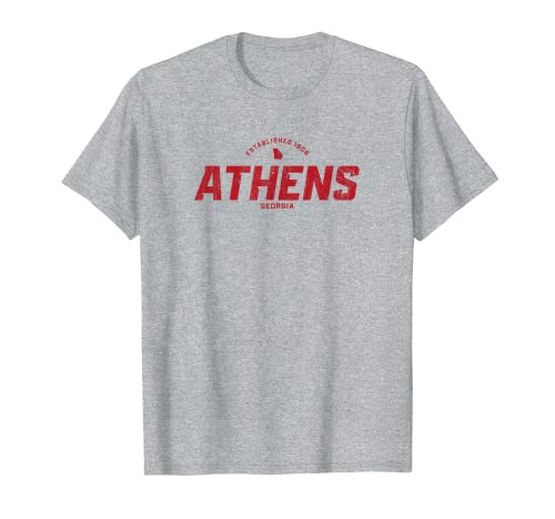 Athens georgia ga vintage athletic rojo deportes logo camiseta