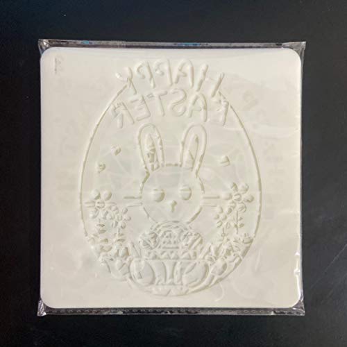 Milisten 16 folhas Estêncil de Páscoa Modelos de Coelho Feliz Páscoa Estêncil de Plástico Desenho Es