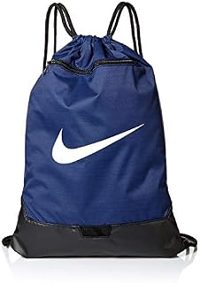 Nike Brasilia Training Gymsack, Drawstring Backpack with Zipper Pocket and Reinforced Bottom, Midnight
