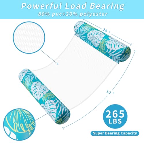 Pool Floats Adult - 2 Pack Inflatable Pool Floats Rafts, 4-in-1 Floats for Swimming Pool, Thick PVC Pool Float Lounger Water Hammock by Tavaleu - Image 3