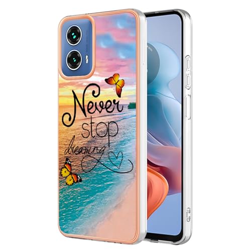 Case for Motorola Moto G34 Case Cover Hard Use Colourful Flowers Pattern Camera Protective Anti-Shock Soft Anti-Scratch Anti-fall Durable Bumper Fashion Girl Motorola Moto G34 (Butterfly)