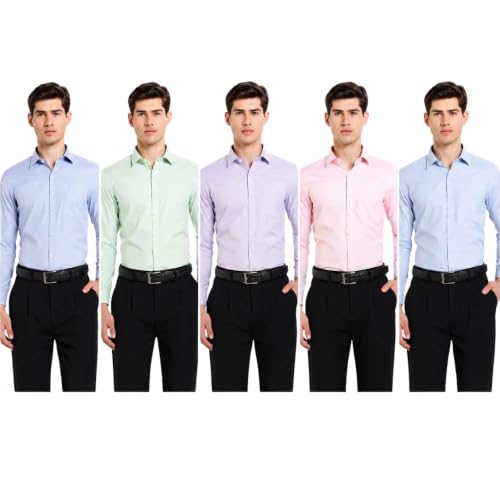 Image of Men's Solid Formal Shirt | Premium Cotton Rich Full Sleeves Shirt | Comfort Fit Office Wear Shirt with Single Chest Pocket | Stylish Casual & Formal Shirt for Men
