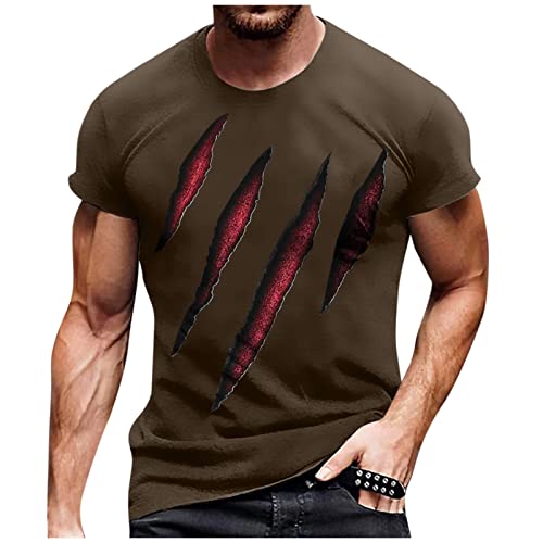 For Dad Men's Fashion Clothes Summer Short Sleeve Collar Sweat-Absorbing Retro Print Fashion Pullover Top #TOP8