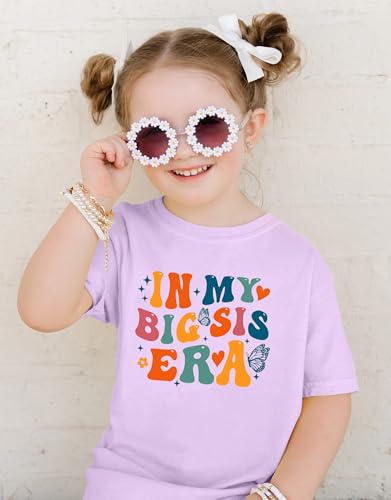Image of Toddler Big Sister Tee in My Big Sis Era Graphic T-Shirt Big Sis Announcement Crewneck Shirts Sibling Reveal Tops