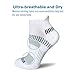 BERING Women's Athletic Running Cushioned Ankle Socks, Size 6-9, White, 6 Pairs