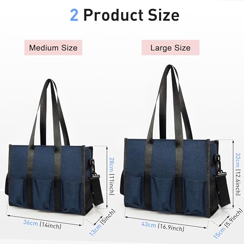 Tote Bag with Compartments and Zipper