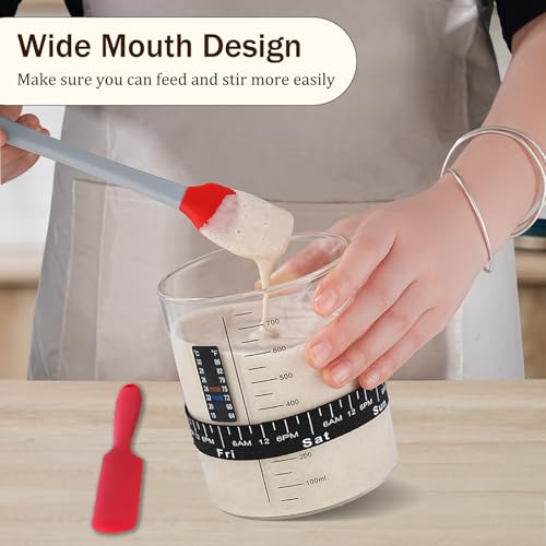 Image of Sourdough Starter Jar Kit, 26 oz Wide Mouth Sour Dough Jars Glass | Sourdough Bread Baking Supplies, Sourdough Tools for Beginners and Pro, Dishwasher-Safe, Borosilicate Glass, 2 Pack