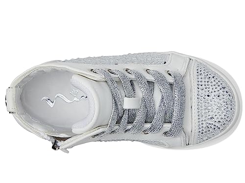 NINA Girl's Cossette (Toddler/Little Kid/Big Kid) White Microsuede/Stones 2 Little Kid M2