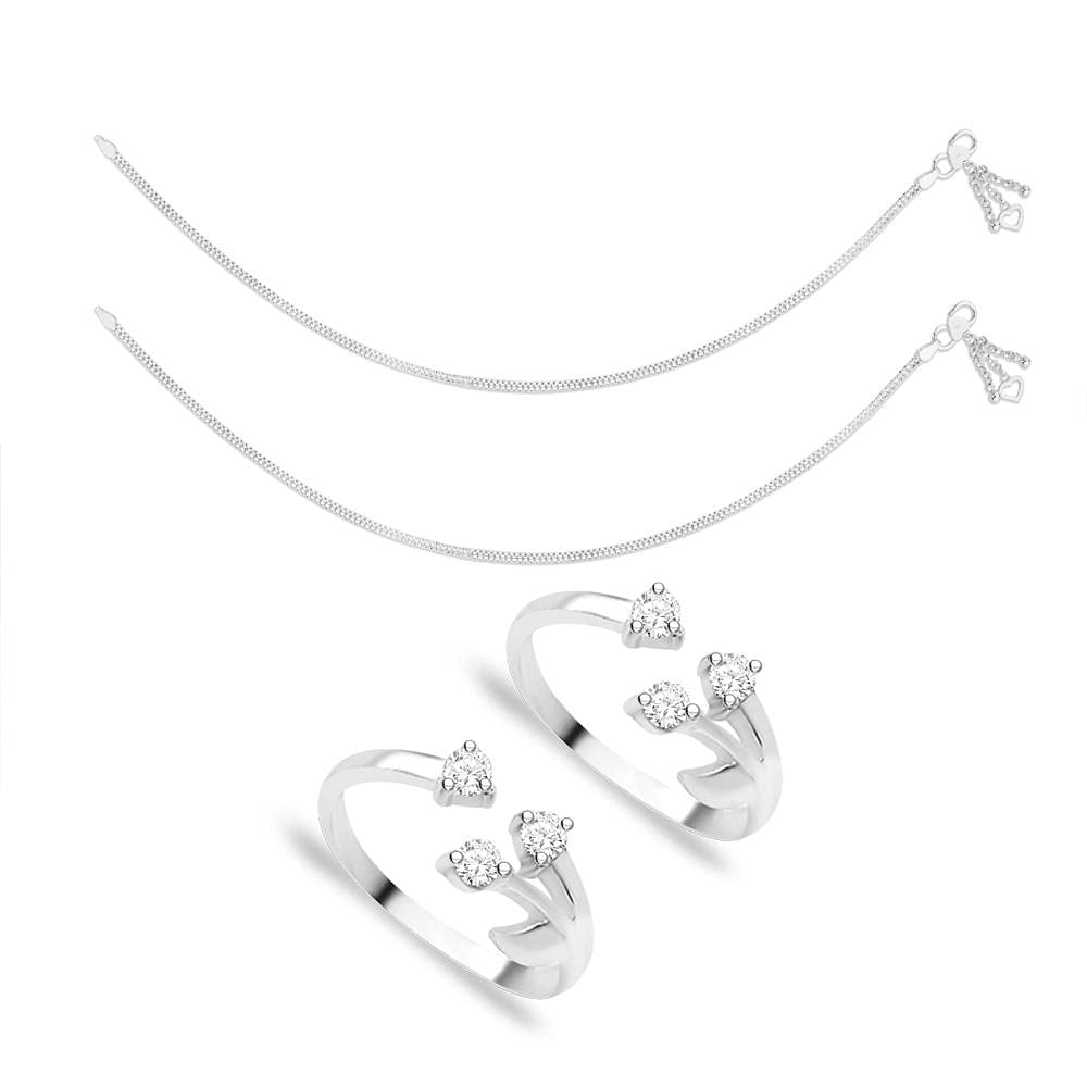 TARAASH Sterling Silver Combo of Anklet & Toe Ring for Women Combo ANTR 106 (B08Y7SCSM9) Amazon Price History, Amazon Price Tracker