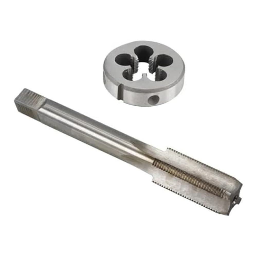 Tap Die Set 2pcs 1/8 3/16 1/4 5/16 3/8 7/16 for Machine Tool Internal and External Thread Tapping(2pcs 3i8-32 Unef)