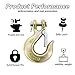 6PCS 5/16'' Trailer Chain Hooks, Heavy Duty Tow Chain Clevis Grab Hook with Safety Latch, 3/4 in Opening G70 Trailer Safety Chain Hook for Trailer Truck Transport, 14,000 Lb Capacity