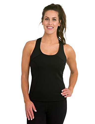 Delfin Spa Women's Heat Maximizing Neoprene Anti Cellulite Full Coverage Racerback Exercise Tank, Black, Medium