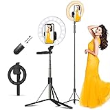 LonFine 8' Selfie Ring Light with 63' Adjustable Tripod Stand, Selfie Stick with Phone Holder & Bluetooth Wireless Remote Shutter for Photography/YouTube/Video Recording/Vlogs/Live
