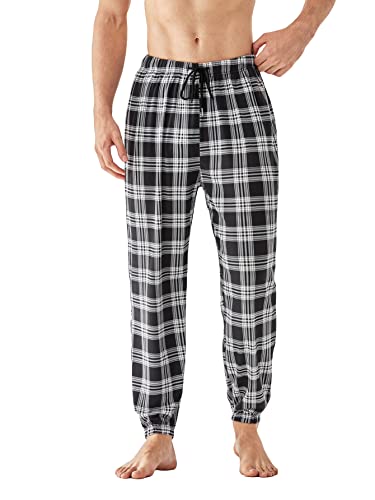 Verdusa Men's Plaid Print Drawstring Waist Casual Workout Pants Sleep Bottom