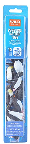Wild Republic Penguin Figurines Tube, Penguin Toys, Emperor Penguin, Gentoo, Chinstrap, Adelie, Rockhopper And Swimming Penguins Ten Piece Set