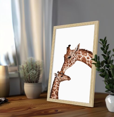 Image of ArtX Wall Paintings For Kids Room, Giraffe Wall Frame, Decoration Items, 12x18 inch (A3+) Size, Multicolor, Synthetic Wood, Set Of 2