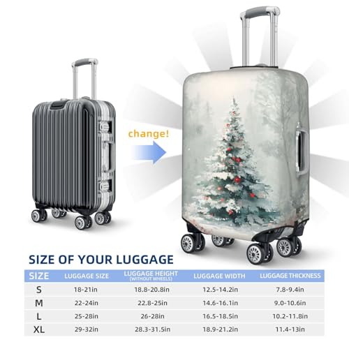 Christmas Tree In The Woods Elastic Travel Luggage Covers Dustproof Scratch-Resistant Suitcase Protector Fit 22-24 Inch4