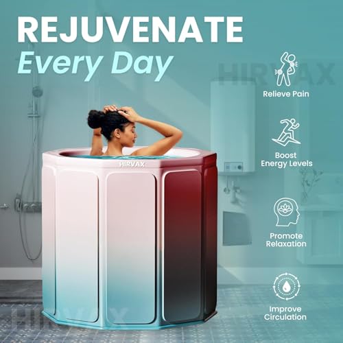 Image of Portable BathTub for Suitable All Ages | Foldable Multi-Layered Ice Bath with Cover | PVC Leakproof Bath Tub with Drain-pipe | Cold Water Therapy for Athlete Recovery |(Standard)