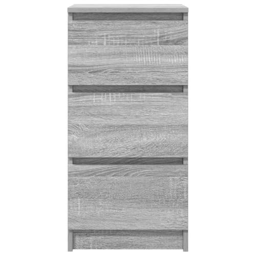Cómoda con 3 cajones gris Sonoma de diseño estrecho para organizar estancias pequeñas 7