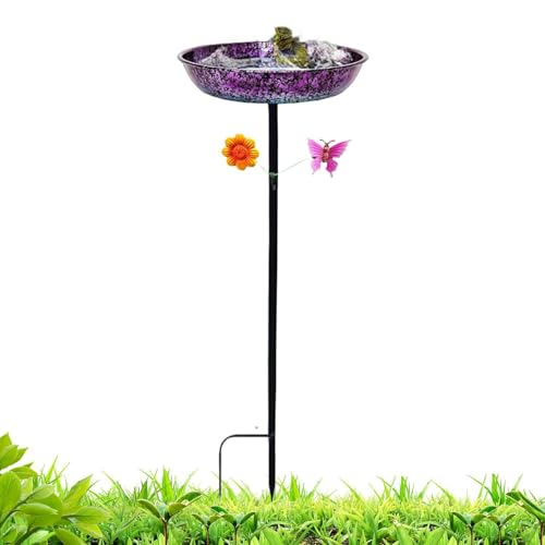 Baño para pájaros para parte trasera césped terraza y árboles exteriores 2