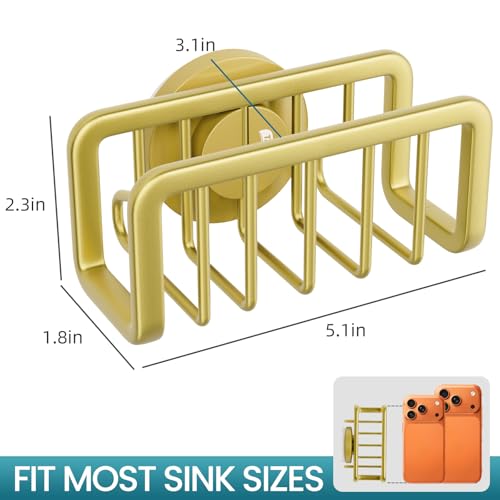 Image of TAILI Gold Sponge Holder for Kitchen Sink with Strong Suction Cup
