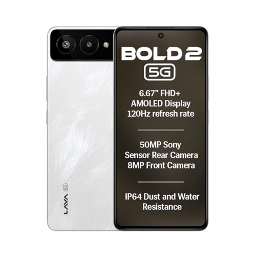 Lava Bold 2 5G (Feather White, 6 GB RAM, 128 GB Storage) | 6.67" ...