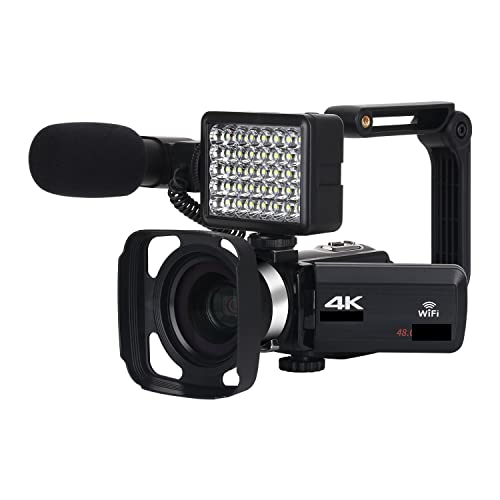 Cámara Digital, Videocámara 4K Completa Cámaras de Video Digitales Profesionales Transmisión en Vivo 18X Fotografía Grabadora Vlog Cámara Web Ultra HD(64G SD Card,Camera Knit 3)