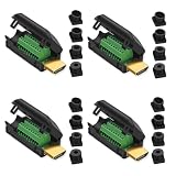 Willwewon 4PCS HDMI Solderless Male Adapter, Gold Plated Connector Breakout Board with Four Sizes of Tailpipes