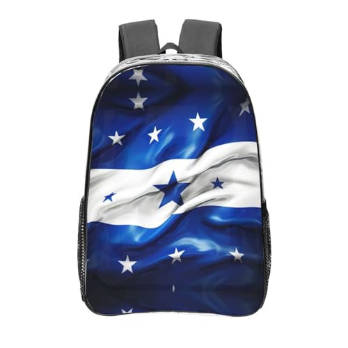 Honduras Flag Clear Backpack,High Capacity Clear Bag For Travel,Work,Festival, Concerts Women Men Unisex