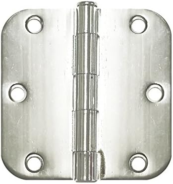 6 Pack Polished Chrome 5/8 Radius Round Corner Interior Door Hinges (3.5 X 3.5 Inch)