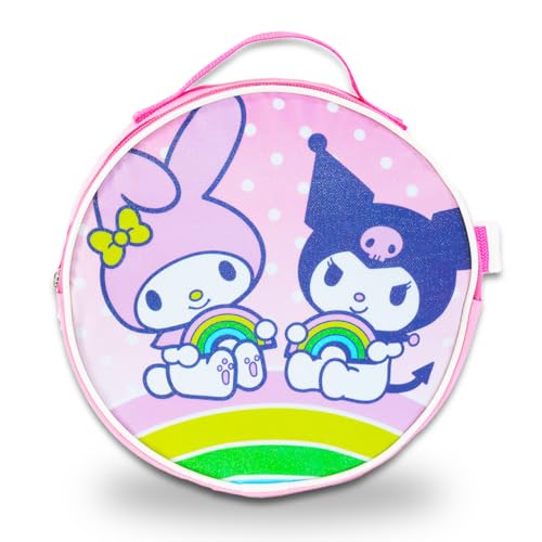 My Melody & Kuromi Backpack and Lunch Box Set for Girls - Bundle with 16” My Melody & Kuromi Backpack, Lunch Bag, Water Bottle, Stickers, More | Hello Kitty and Friends Backpack Set3