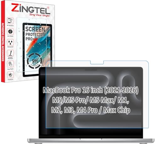 Image of Screen Protector Compatible With MacBook Pro 16 inch (2021-2026) M5 /M5 Pro / M5 Max / M1, M2, M3, M4 Pro /Max Chip Flexible Fiber 9H Hardness Screen Protector Not a Tempered Glass