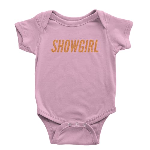 Showgirl Orange Glitter Infant One-Piece Bodysuit, Soft Cotton