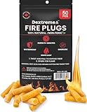 Dextreme Fire Plugs (50) Waterproof Fire Starter for Campfires, Emergencies, Survival, Fire Pits, Grills | 5+ Minute Burn | All Natural | Made in North America