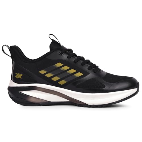Image of Liberty Leap7x RUNNY-1E Lacing Sports Running Shoes for Men - White & Black | Comfortable and Durable Lace-Up Closure - Suitable for Lacing Walking, Gym, Jogging Shoes for Gents - Cushioned Footbed