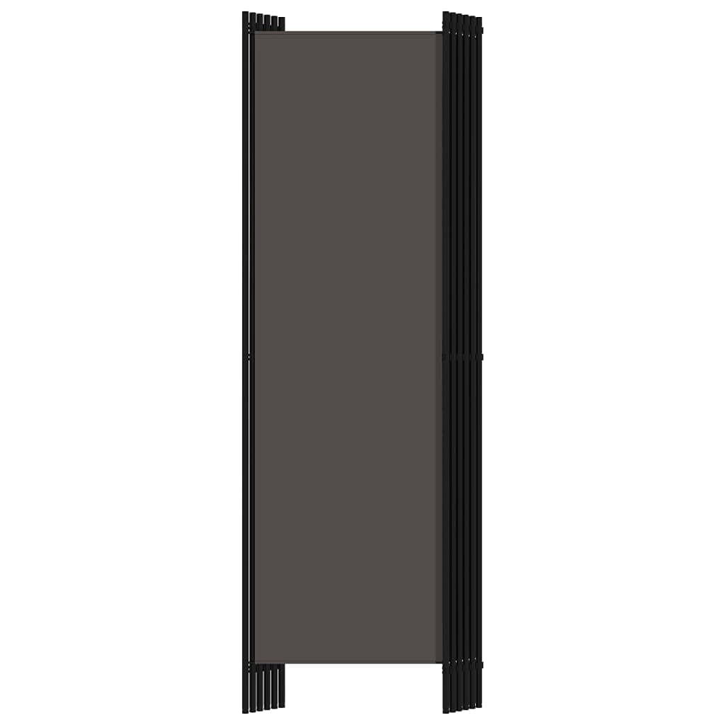 vidaXL Paravento a 6 Pannelli Divisorio Separè Pannello Byobu Pieghevole Schermo Separatore Ambienti Interni Protezione Privacy Antracite 300x180 cm