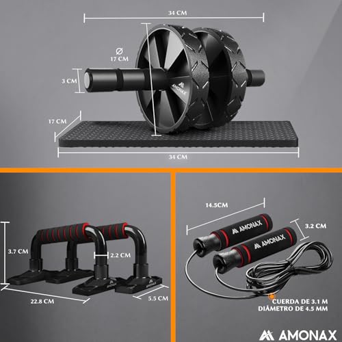 Rueda para ejercitar abdominales Amonax en tu gimnasio en casa 6