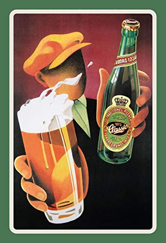 Deko 7 - Cartel de Chapa (30 x 20 cm), diseño de Cerveza clásica