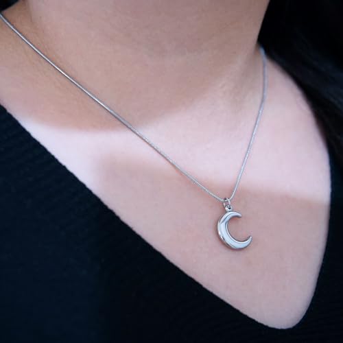 Crescent Moon Necklace for Women - 18K Gold Plated Pendant, Dainty Necklace Gift3