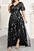 Plus Size Formal Dress Black Evening Ball Gown Gala Prom Long Elegant Wedding Guest Mother Sequin Dress with Sleeve 2025